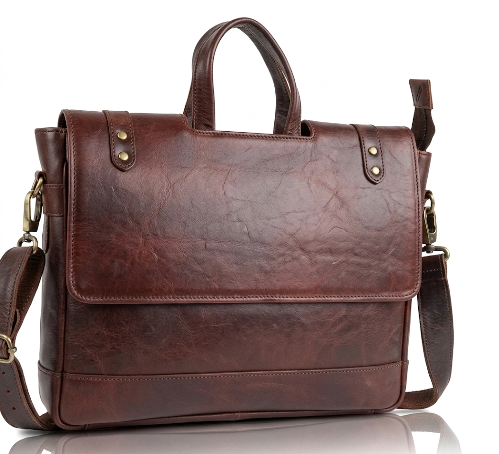 Executive Croc-Textured Briefcase